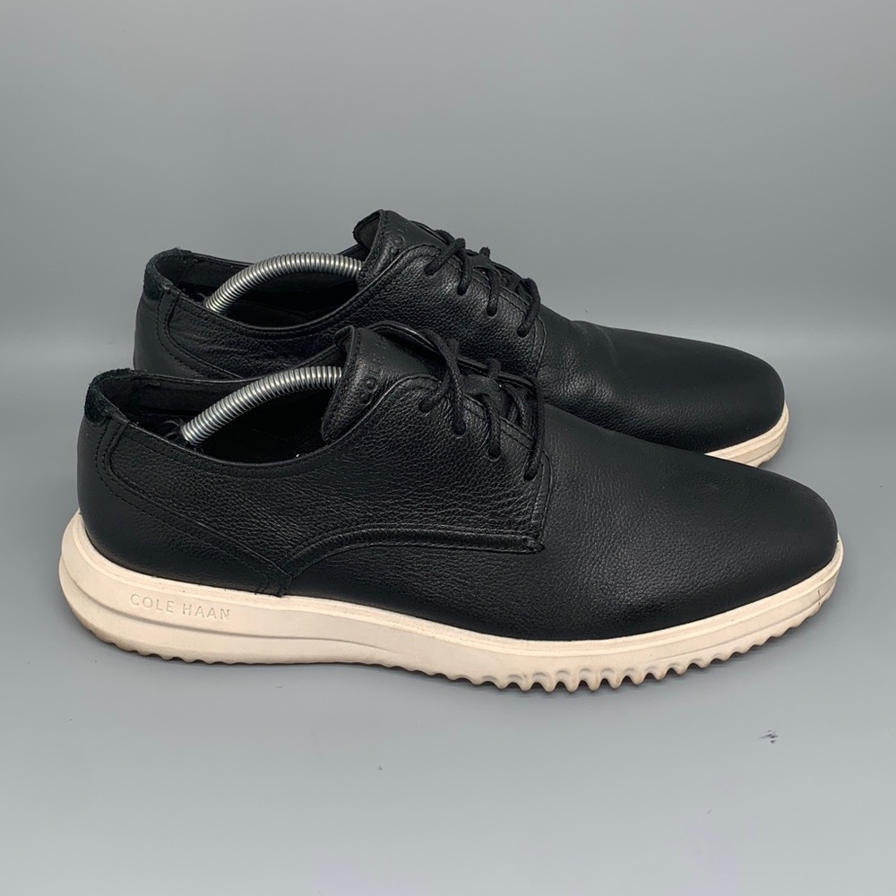 Cole Haan Grand + Black Leather Plain Toe Oxford Shoes C36934 Men’s Sz 11.5